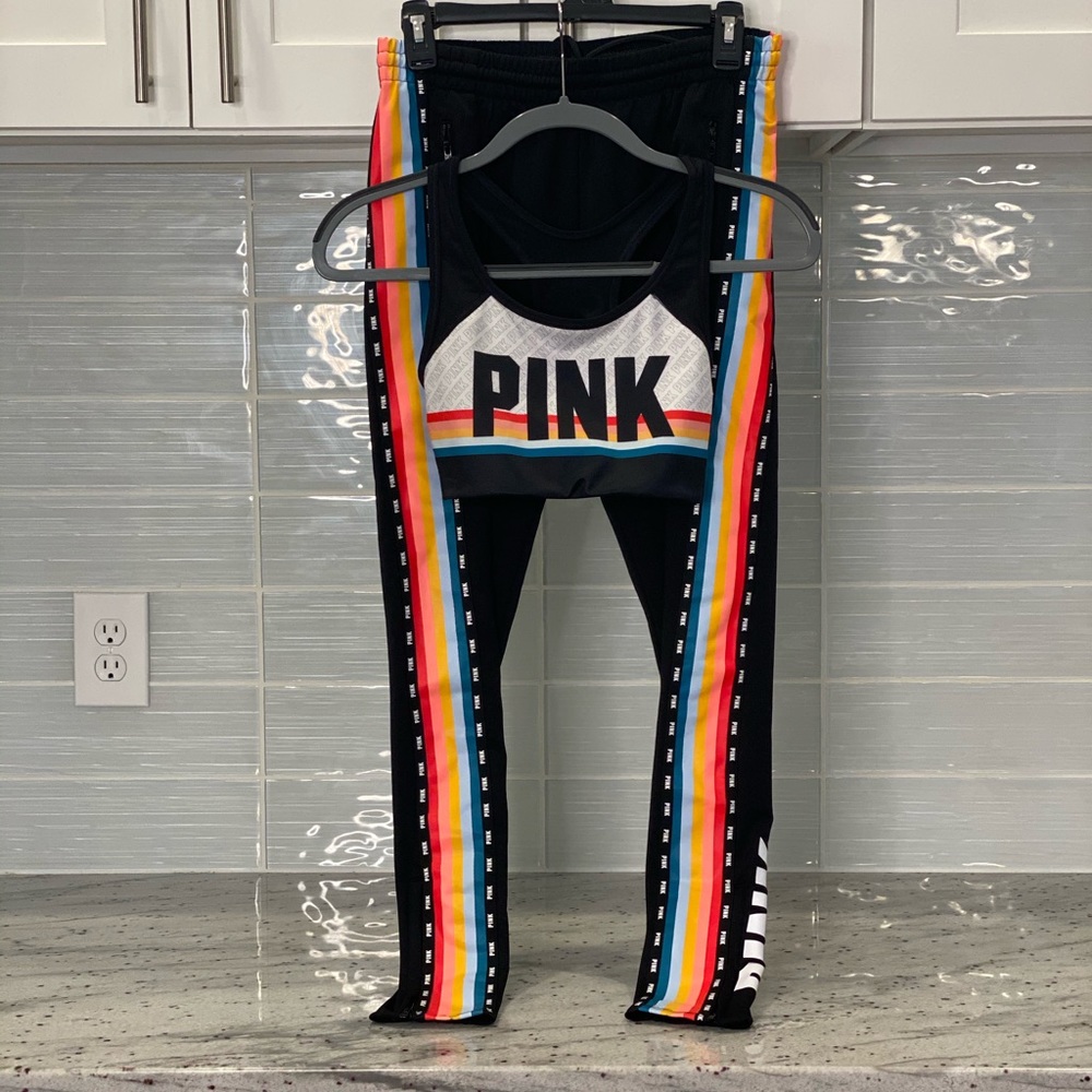 Pink Rainbow Sports Bra and Pants